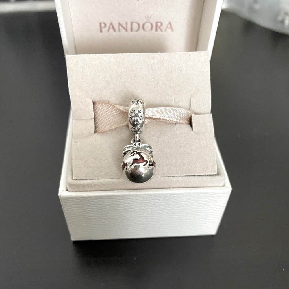 Pandora Reindeer Red Enamel Dangle Charm
